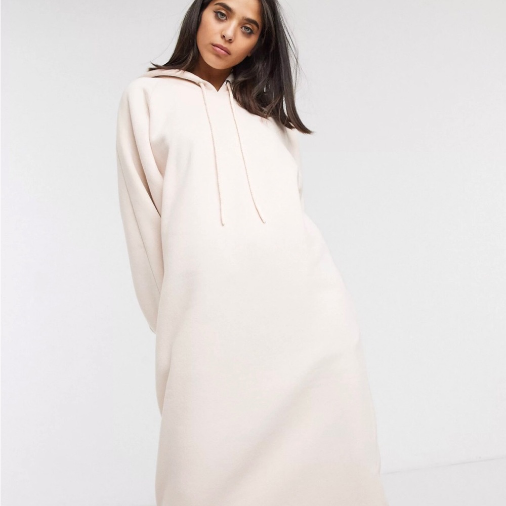 Collusion Maxi Hoodie Dress in Ecru NWOT Size 4 - Picture 4 of 4